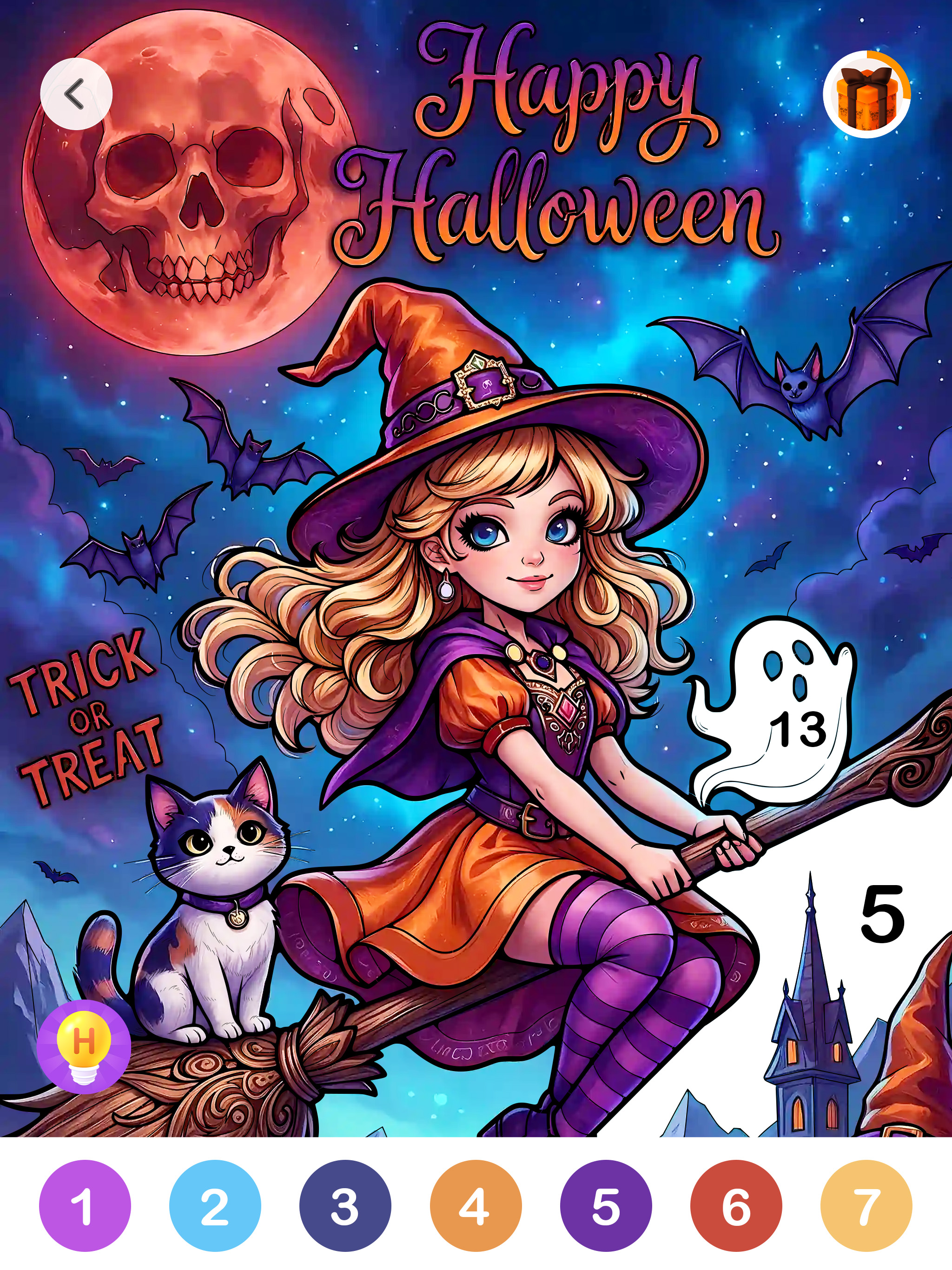 Halloween Color by Number Game screenshot 19