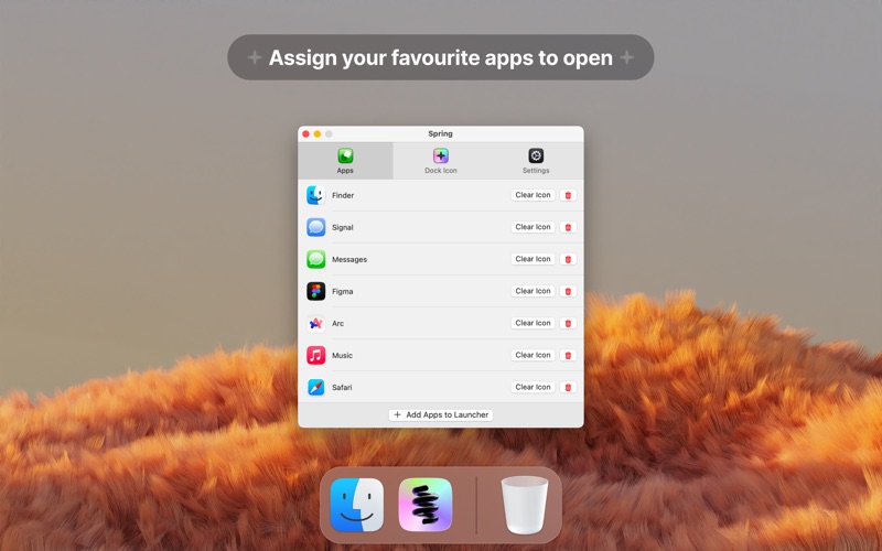 Spring - Shortcut to any App screenshot