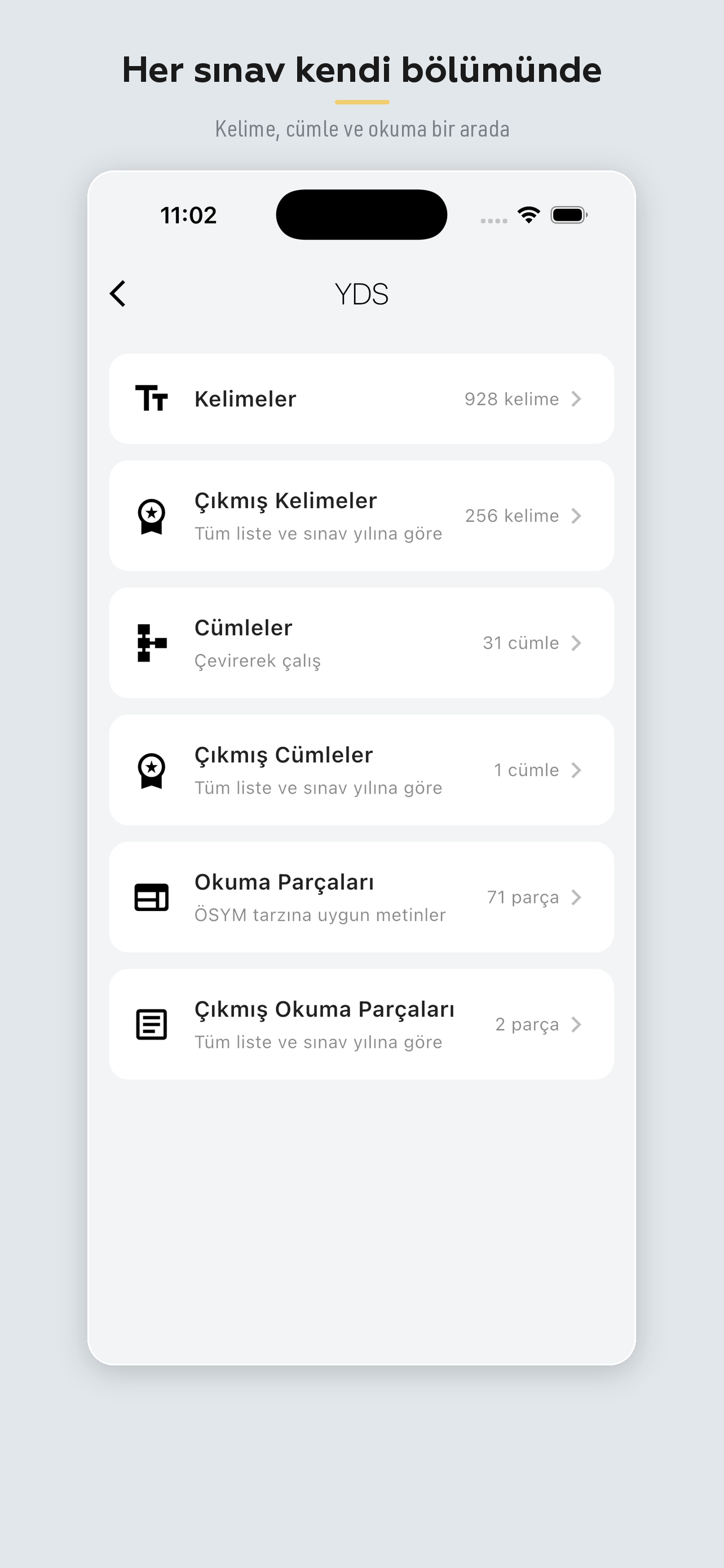 Tunadil: YDS YÖKDİL YKS Kelime screenshot 3