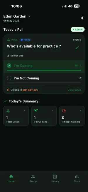 CrickPoll - Cricket Team App screenshot 1