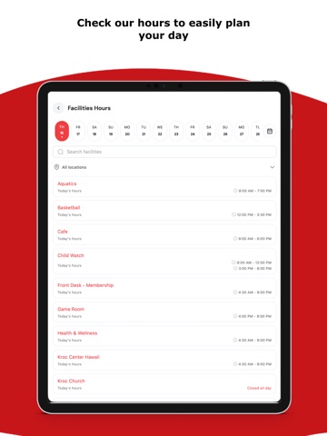 The Salvation Army Kroc Center iPad screenshot
