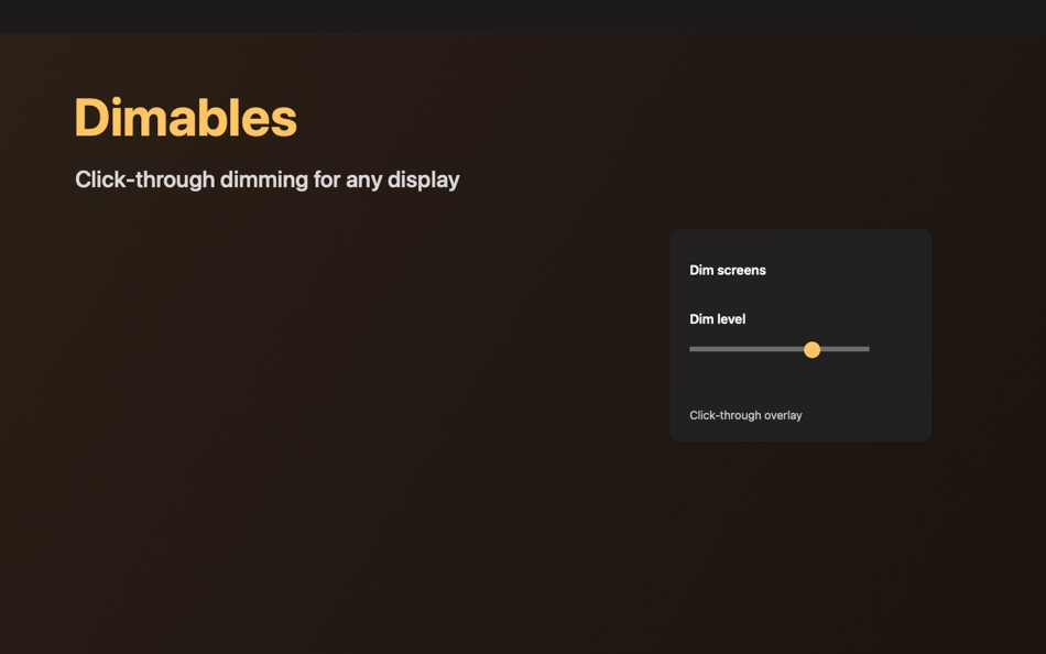 #2. Dimables (macOS) De: Elliot Williams