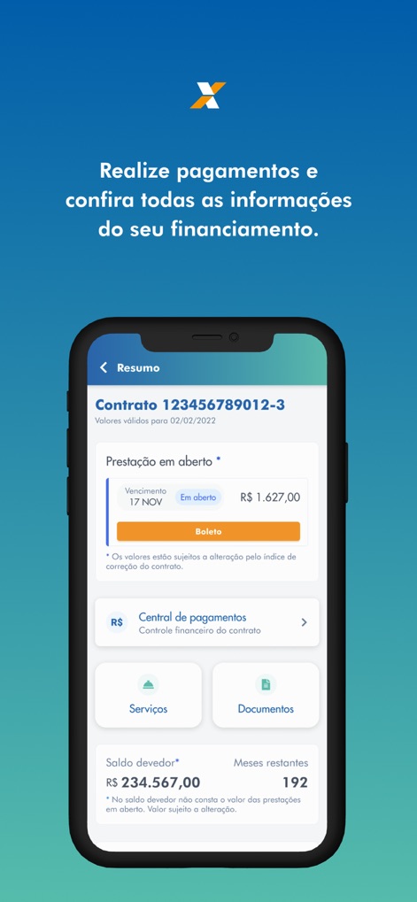 Habitação Caixa - Users can quickly check their "Prestação em aberto" (open installment) status and conveniently generate a "Boleto" for payment, ensuring efficient financial management.