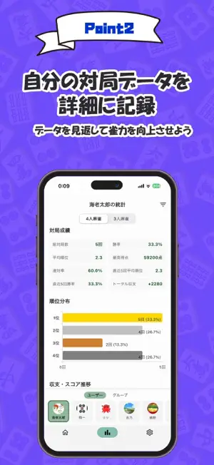 雀エビ-リアルタイム麻雀スコア共有&データ分析- screenshot 4