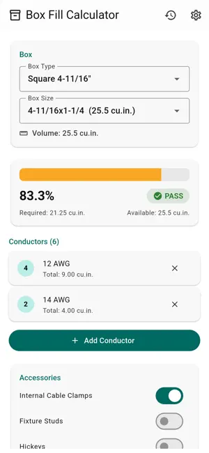 Box Fill Calc NEC screenshot 1