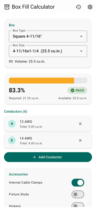 Box Fill Calc NEC screenshot 1