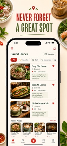 美食清单 餐厅日记 附近美食 收藏笔记 评分地图 screenshot