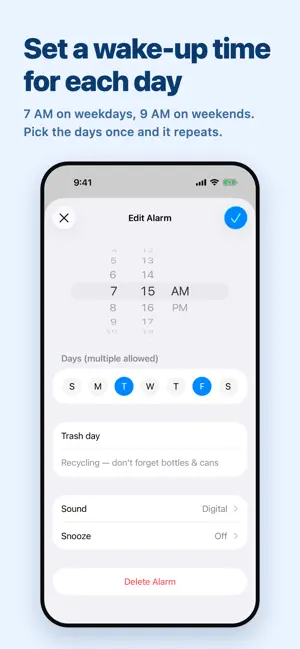 Repeating Alarm Clock: Weekly screenshot 2