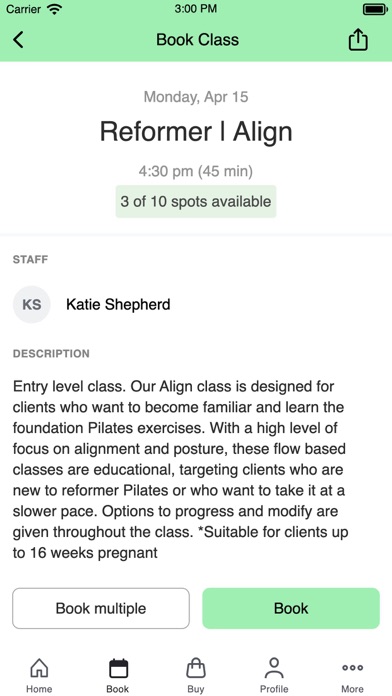 Salt Pilates Studio Screenshot