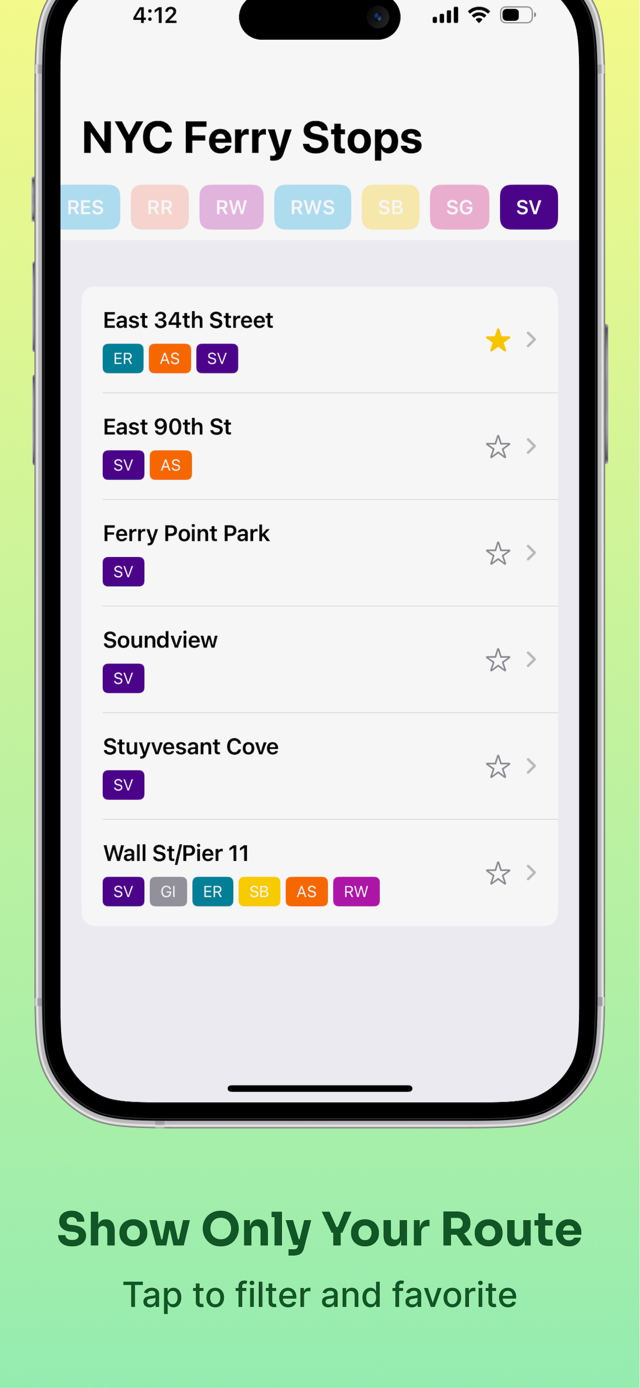 Simple NYC Ferry Widget