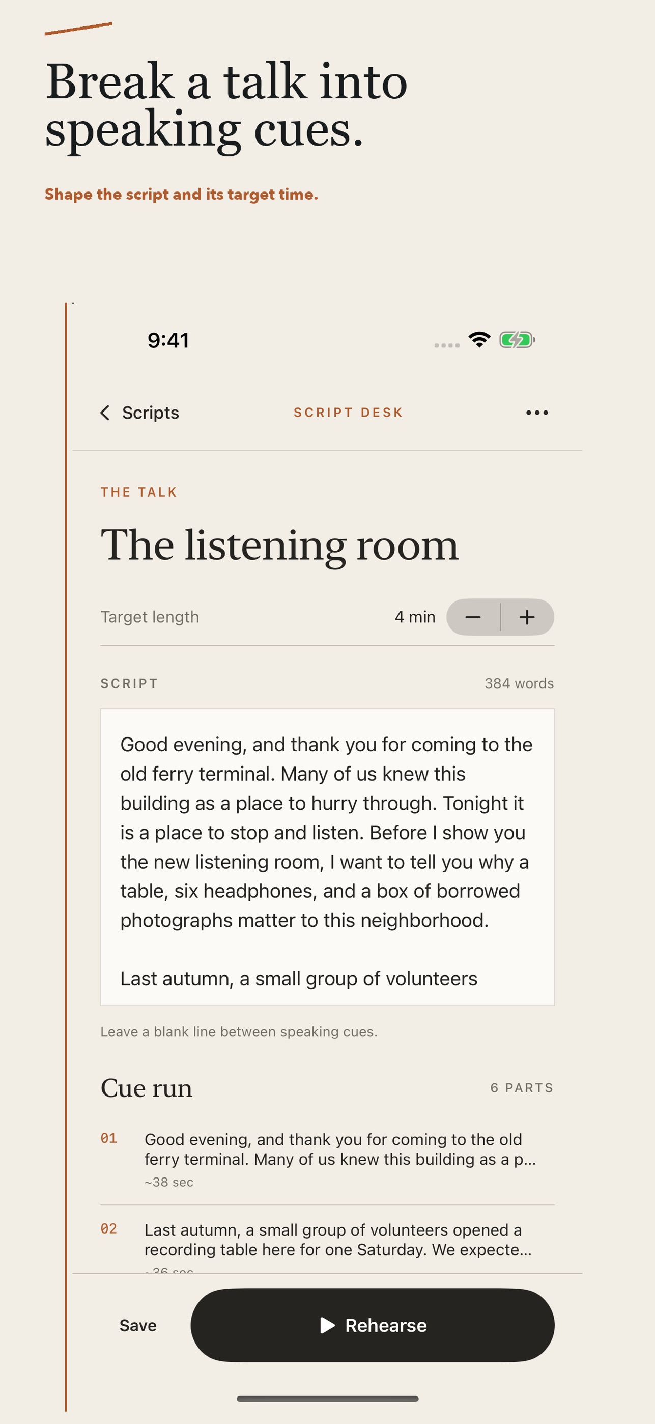 Screenshot 2 of Speakfold Speech Cue Cards