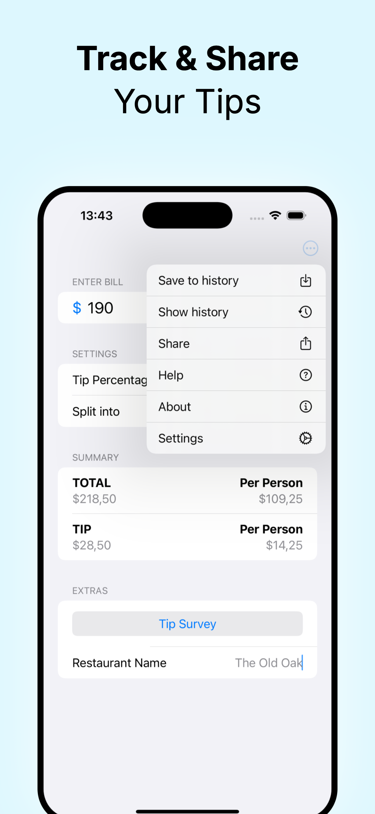 Tip tracker - bill split screenshot 3