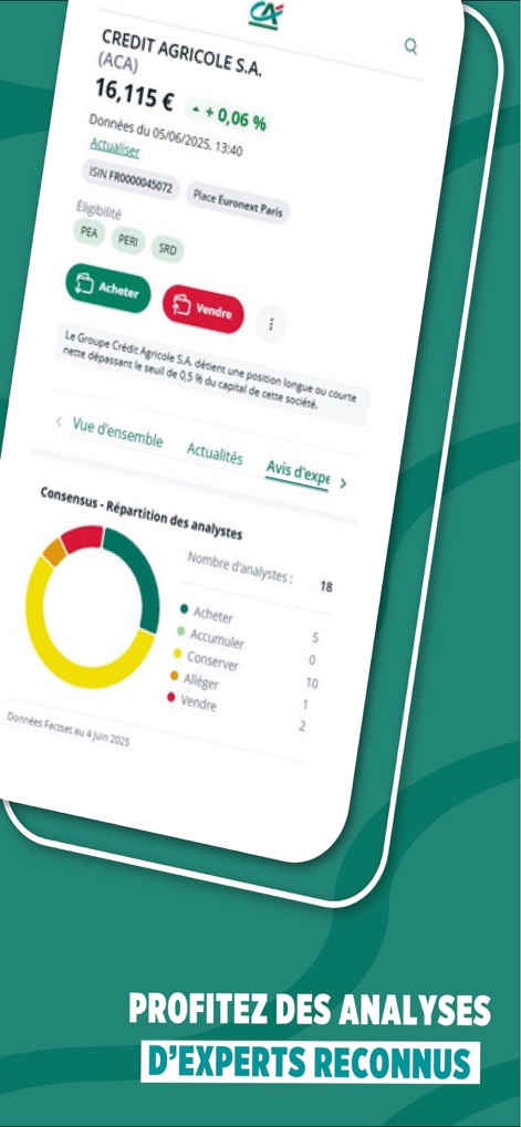 CA Bourse - Access comprehensive stock details, including eligibility, and benefit from a clear visual representation of expert analyst consensus to inform decisions.