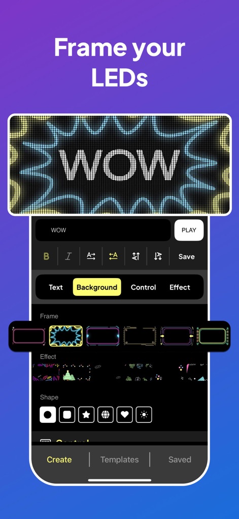LED Scroller and Text Banner - ユーザーは、多様なフレームスタイルとカスタマイズ可能なシェイプを選択し、LEDメッセージに個性的な境界線を追加できます。