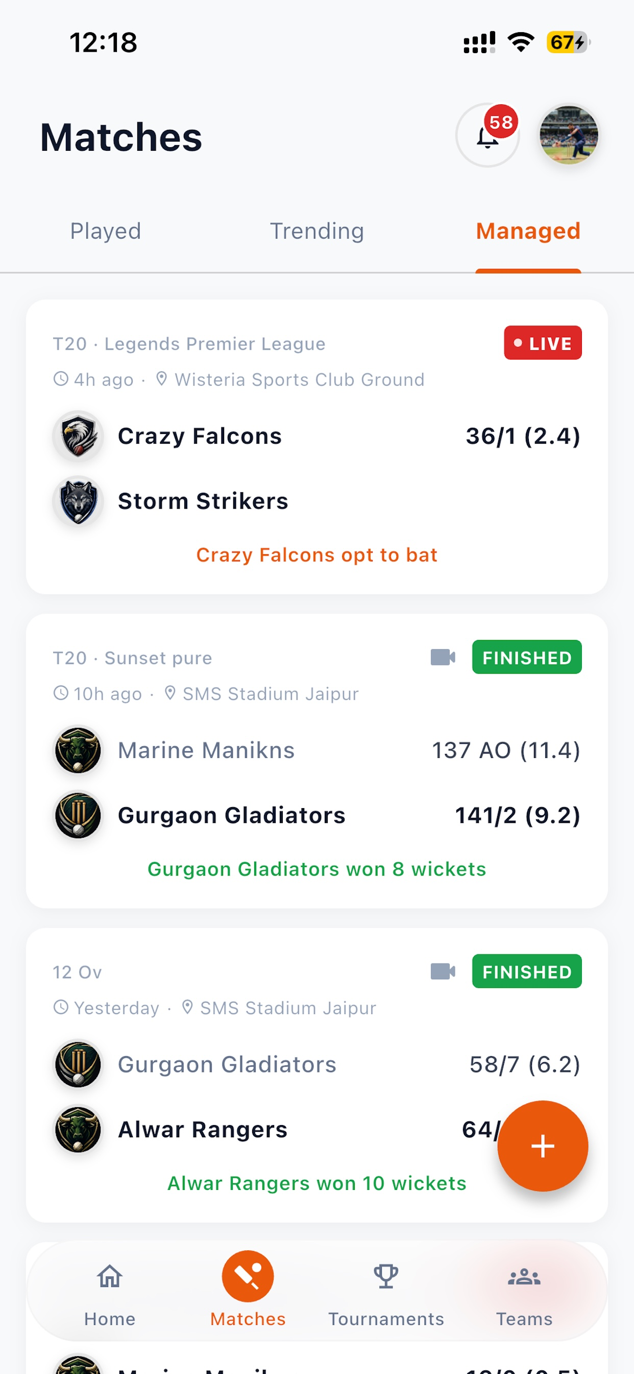 CricOn: Cricket Score & Stream screenshot 7