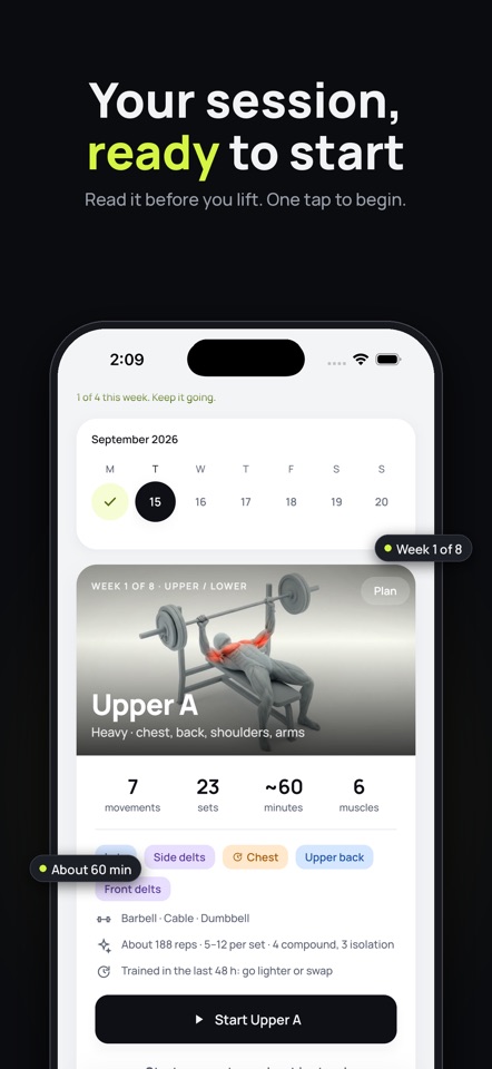 Heavyday: Gym Workout Planner screenshot 1
