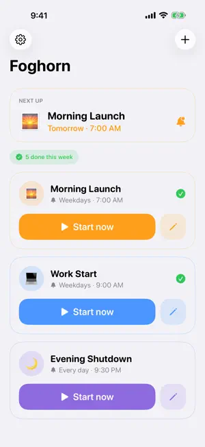 Foghorn: ADHD Routine Alarms screenshot 1