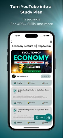 Tahu: AI YouTube Study Planner iPhone screenshot