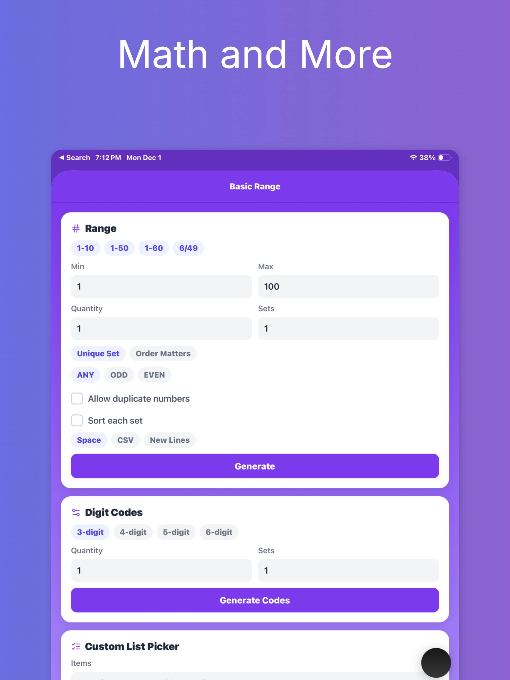 Mobile Random Number Generator screenshot 14