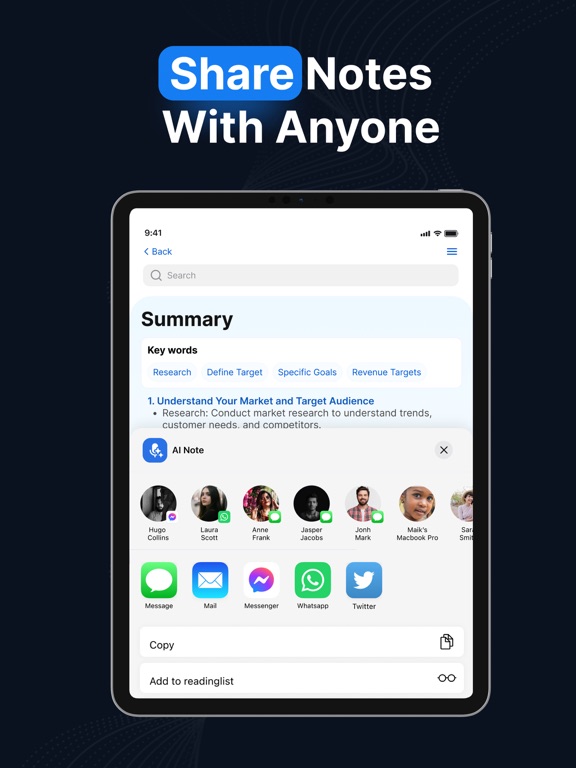 AI Note Taker - Voice to Notes iPad screenshot 5 - Productivity app