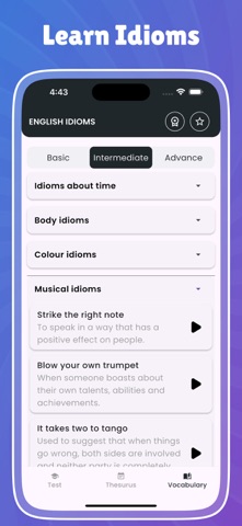 English Idioms & Slang Phrases screenshot