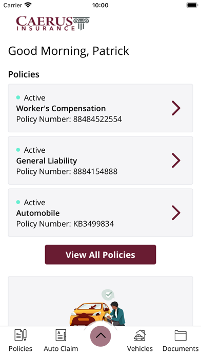 Caerus Insurance, LLC Online Screenshot