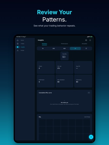 Whale Journal - Trading Log iPad screenshot