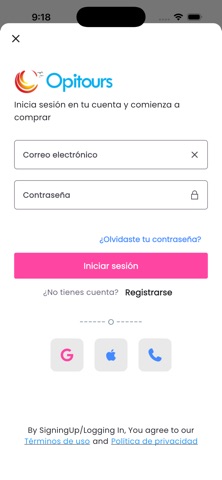 Opitours screenshot