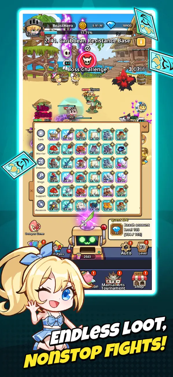 Beast Heroes: Fantasy Idle RPG iOS Mod IPA screenshot 4 - iOS game interface