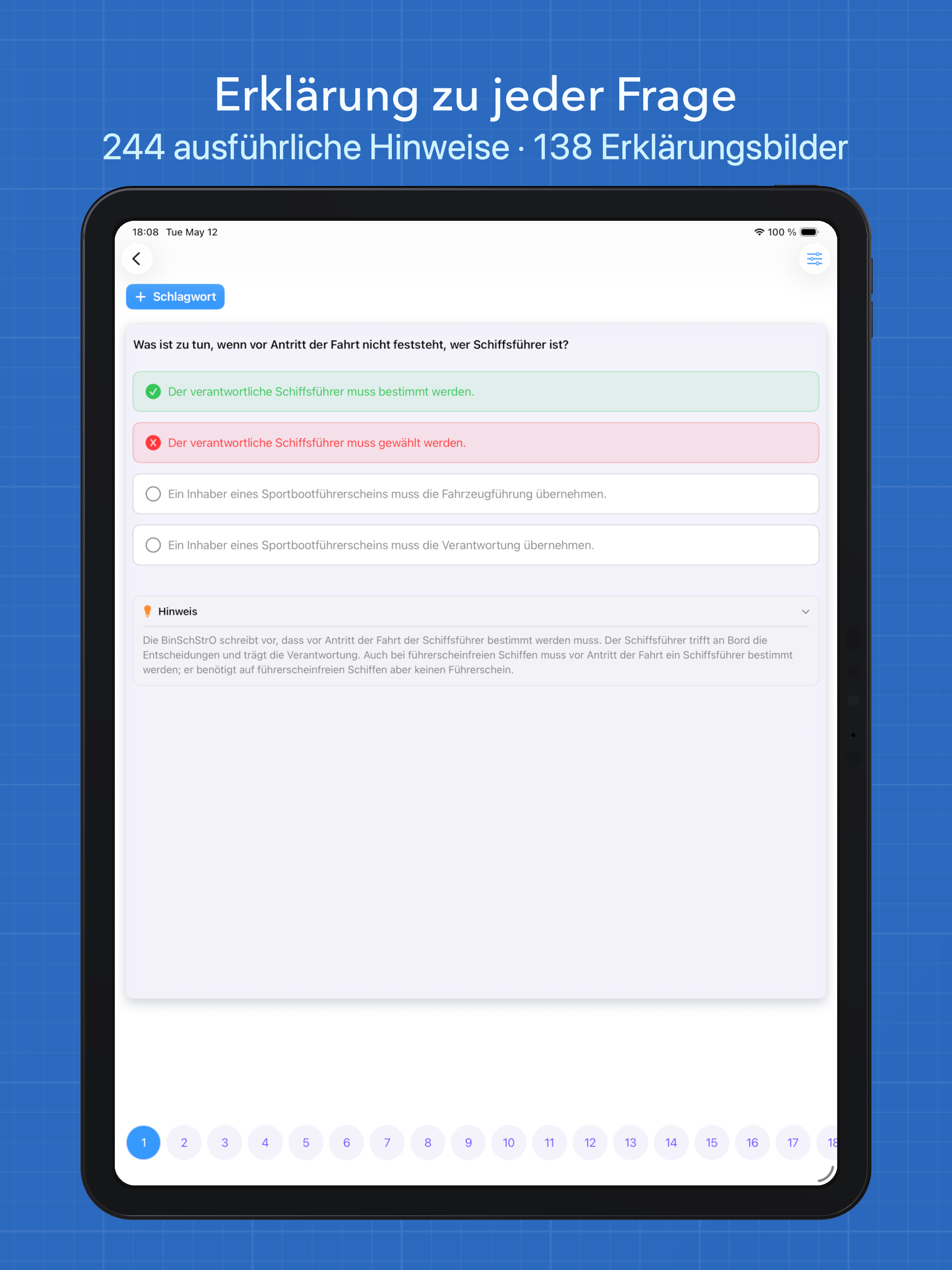 SBF Binnen Fragen Knoten Segel screenshot 12