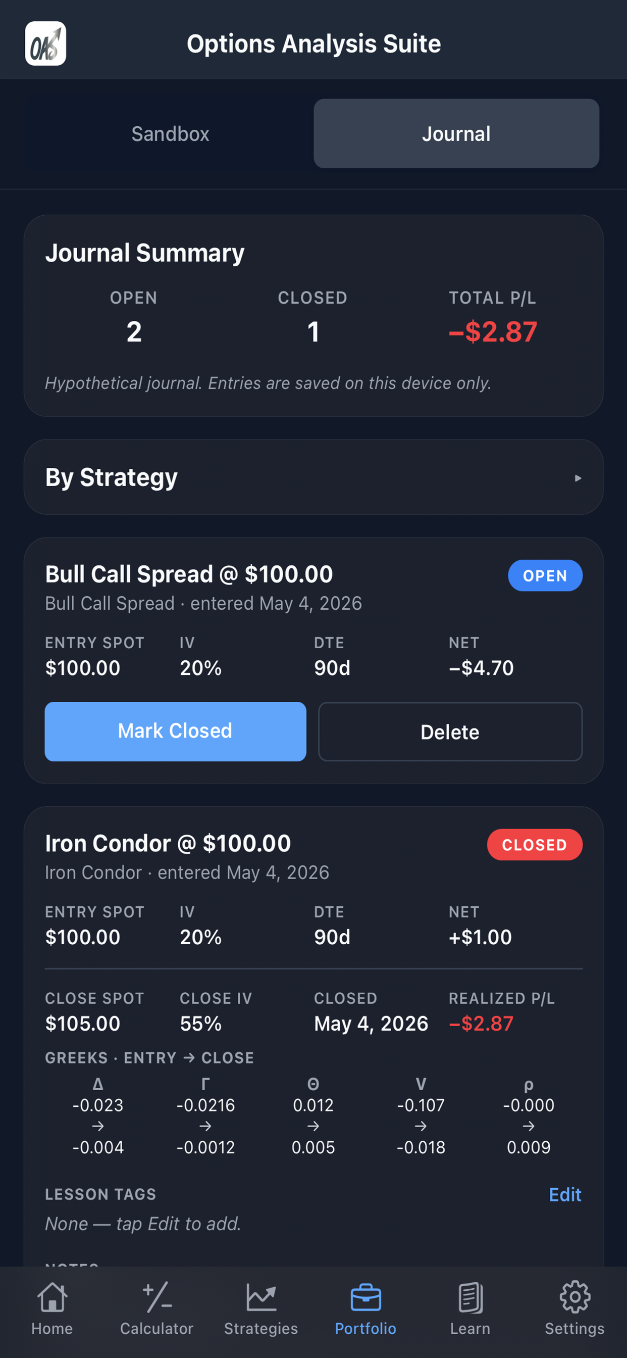 Options Analysis Suite