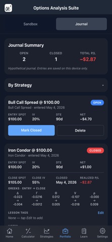 Options Analysis Suite screenshot