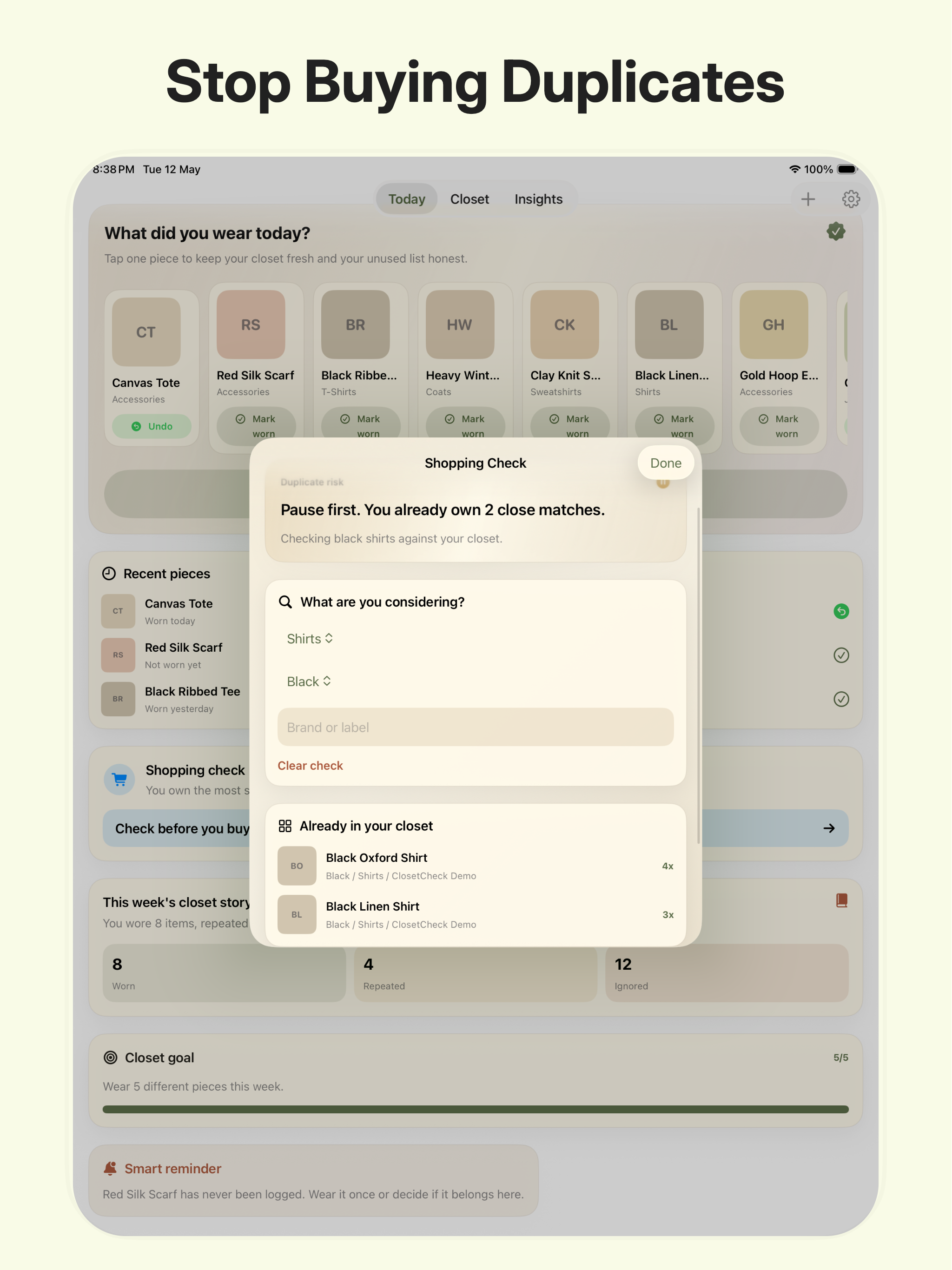 ClosetCheck – Wardrobe Tracker
