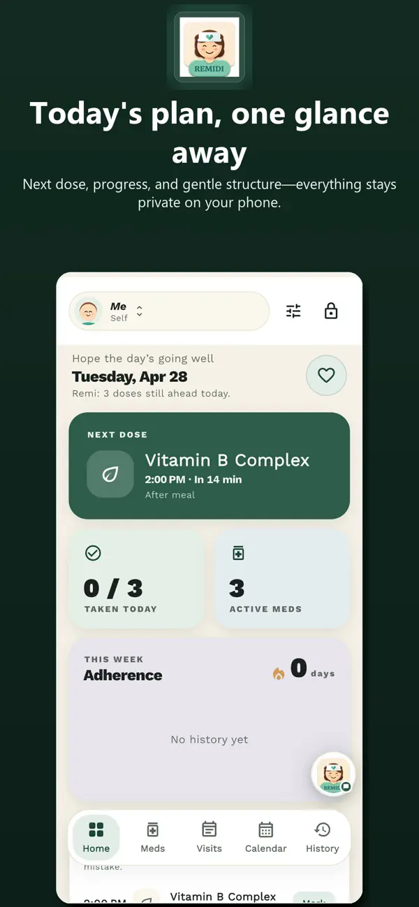 Screenshot #2 pour Remidi: Medicine Tracker