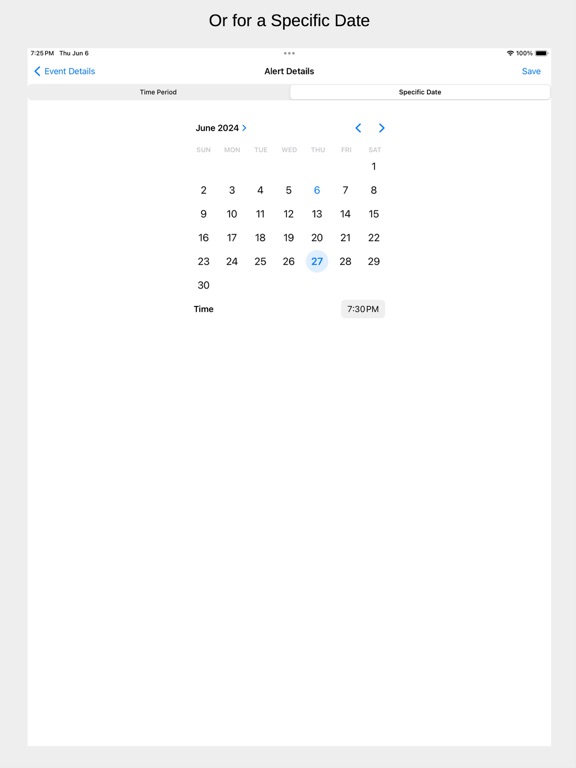 CalendarAlerts+ iPad screenshot 5 - Productivity app
