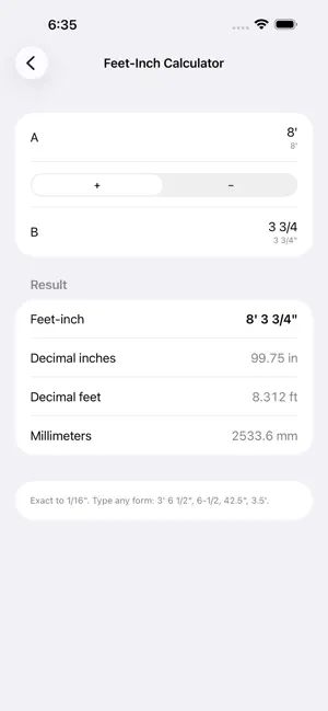 Construction Calculator: Feet screenshot 4