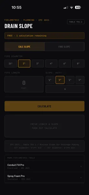 Drain Slope Pro - Plumber screenshot 1