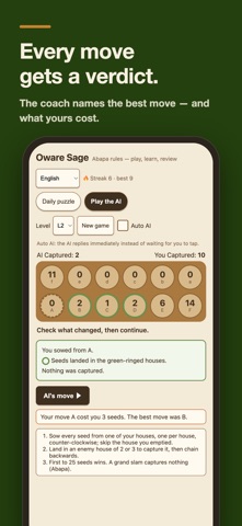 Mancala Oware Coach Screenshot 1 of 5