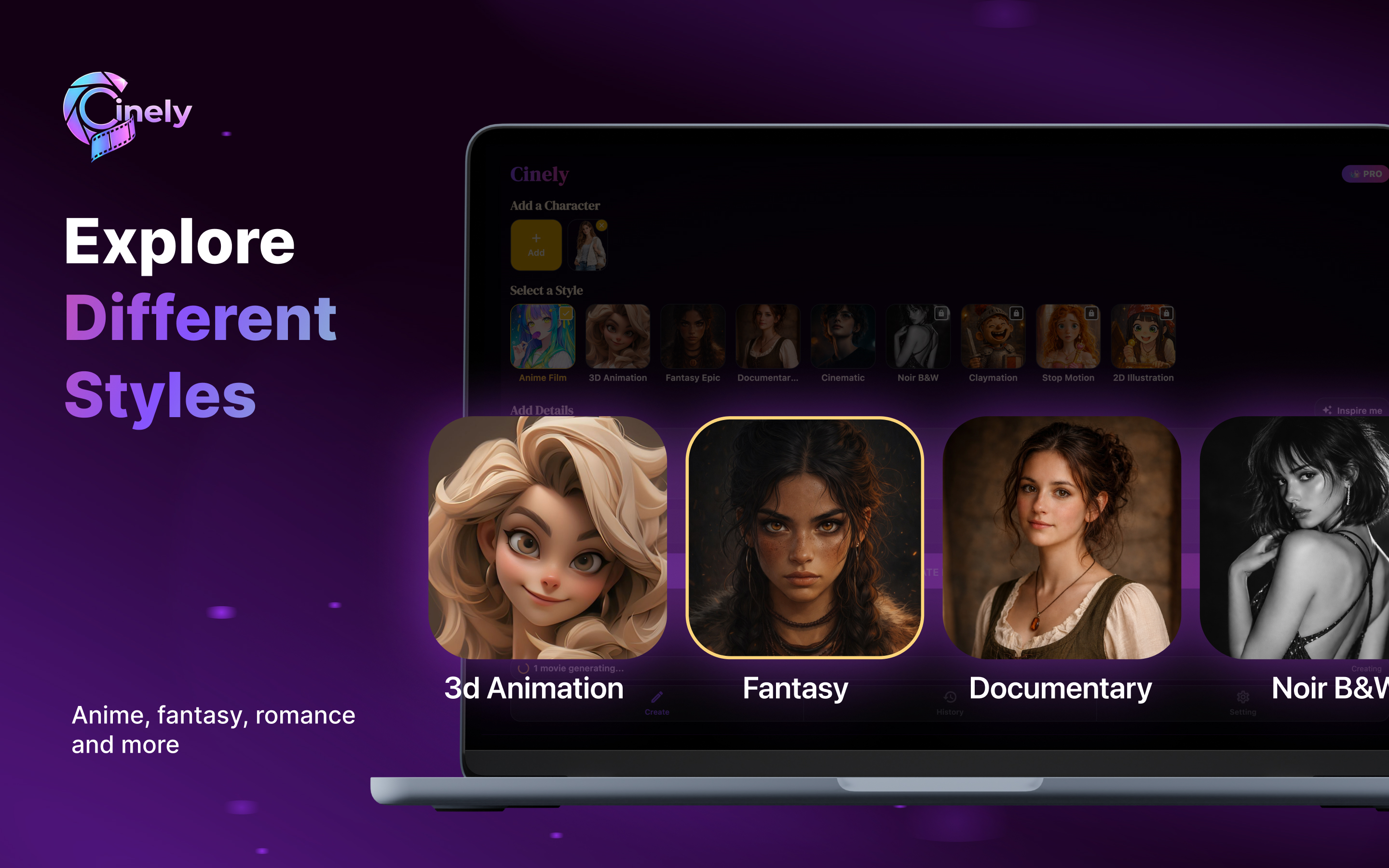 Cinely: AI RPG & Movie Maker