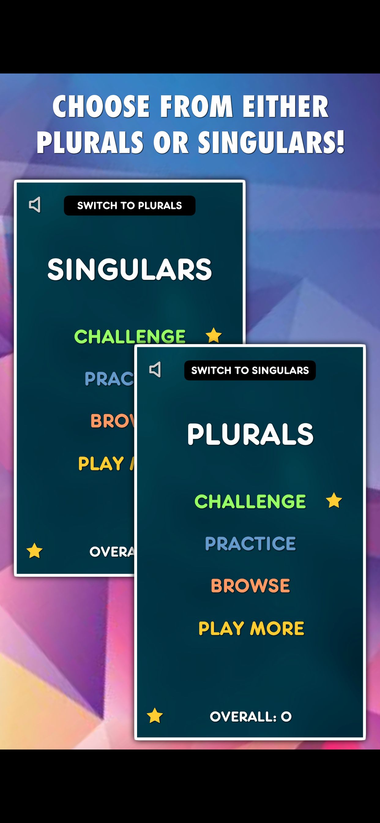 Plurals & Singulars Test