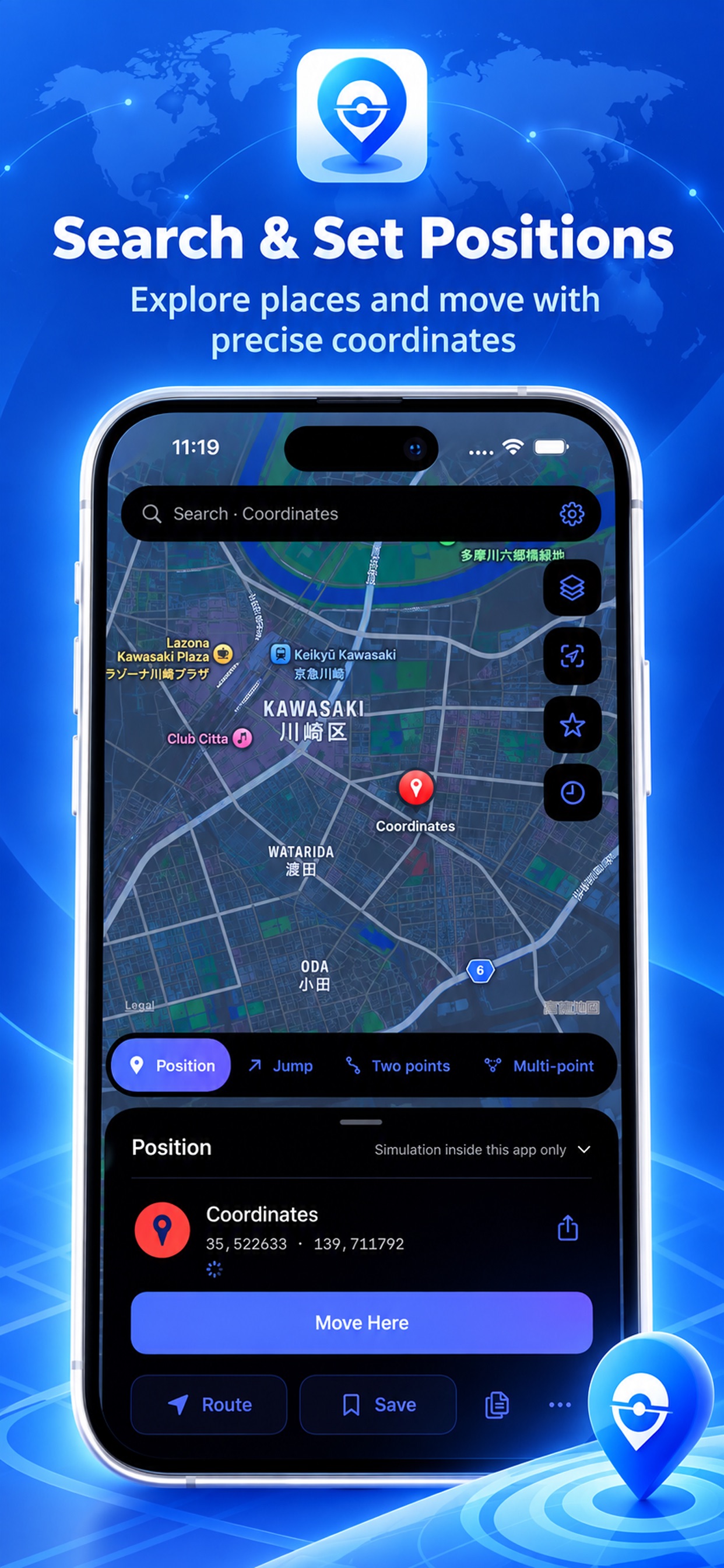 Screenshot 1 of MockPoGo: GPS Joystick & Route