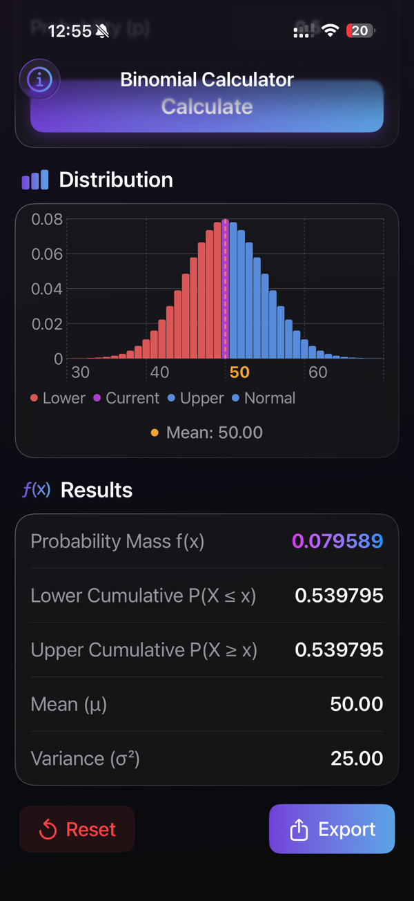 Binomial Calculator screenshot 2