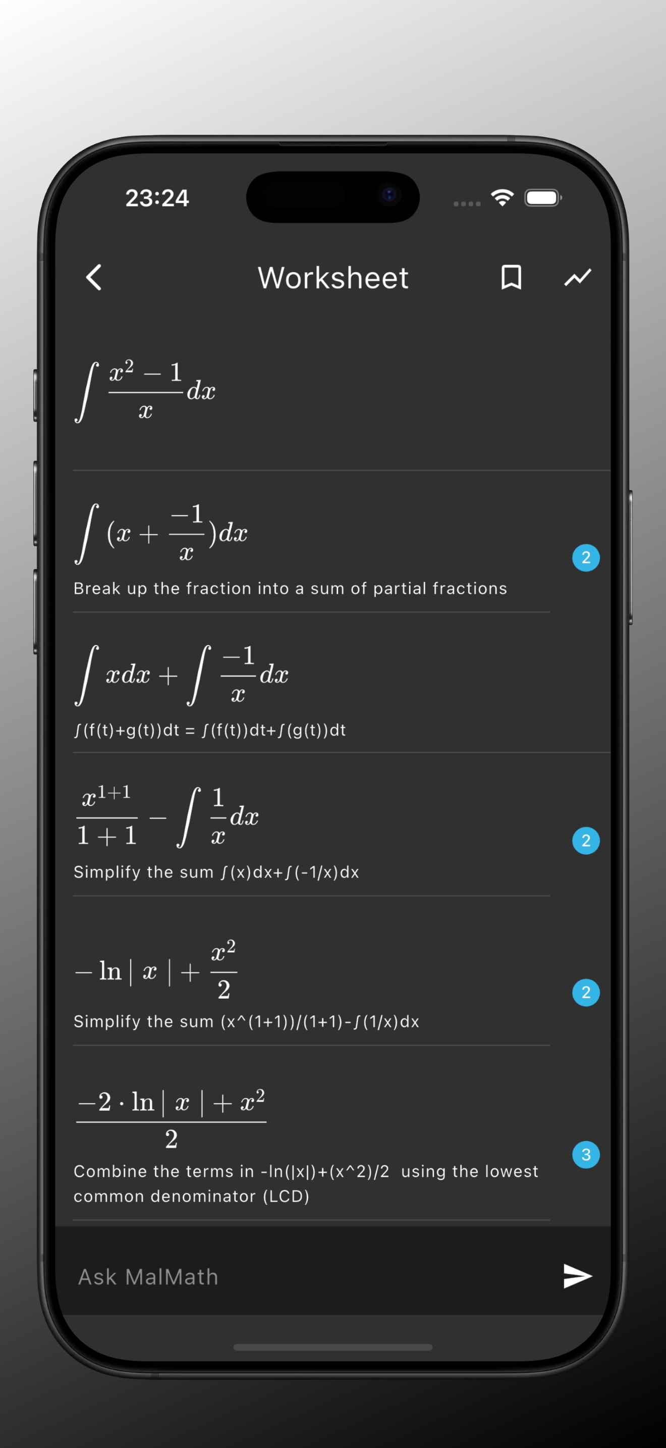 MalMath: Step by step solver