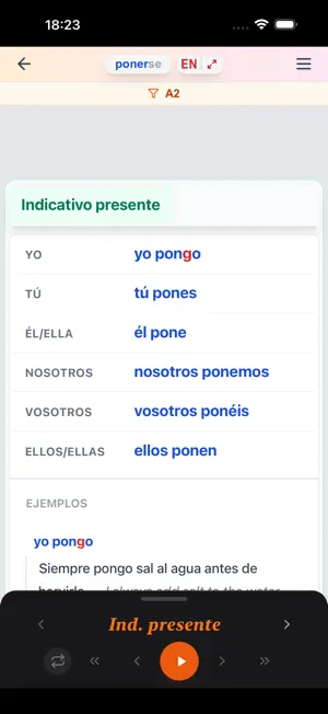 AppVerb Spanish screenshot 2