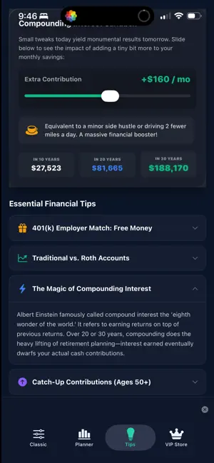 The Retirement Planner. screenshot 2