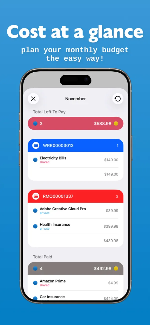 #2. Subscriptions Tracker - Sparky (iOS) By: Ryan Rook