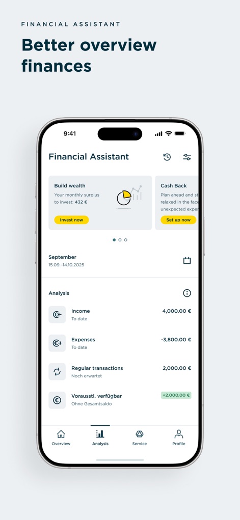 Commerzbank Banking - Dieses Tool bietet eine klare Übersicht über „Income“ und „Expenses“ sowie die Möglichkeit, „Wealth“ aufzubauen und von „Cash Back“-Angeboten zu profitieren.