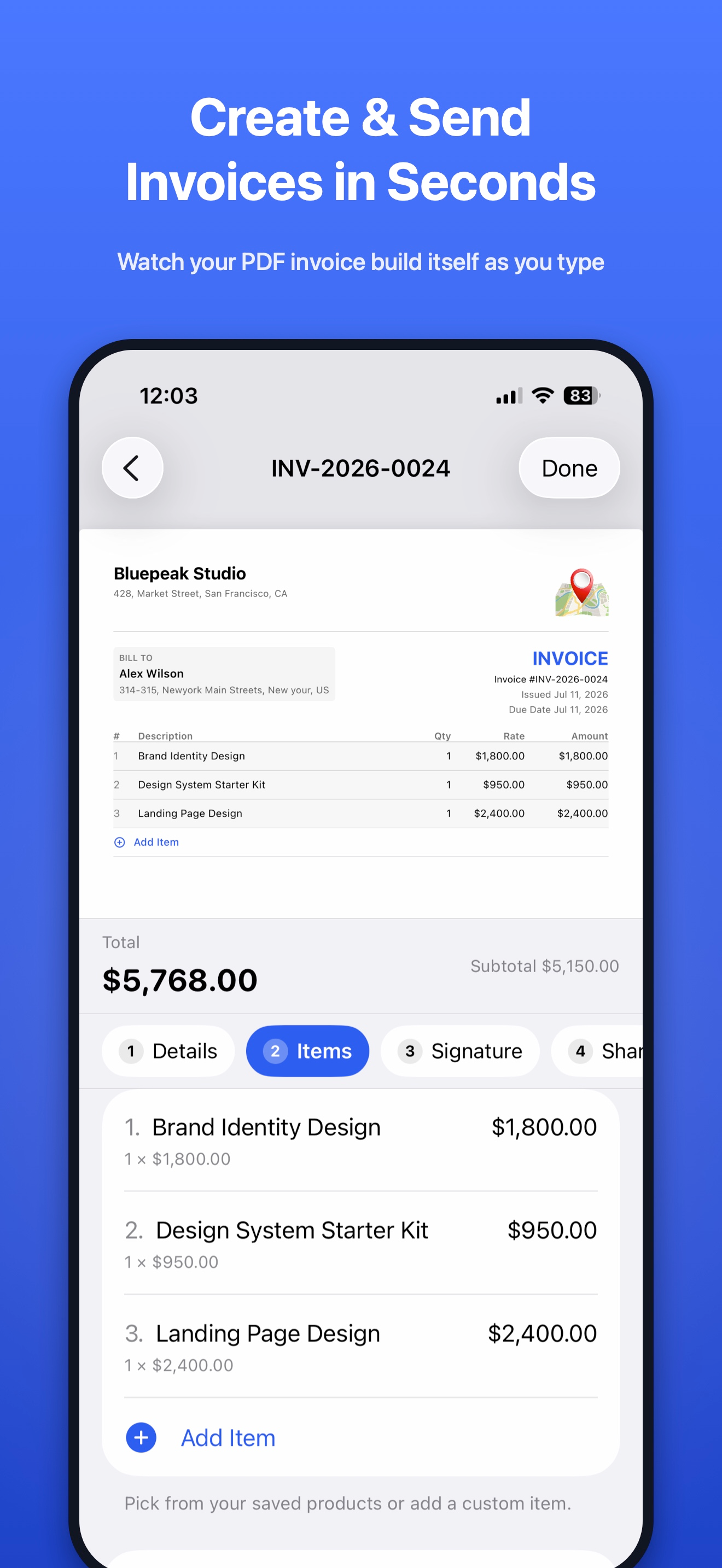Invoice Maker - Estimate PDF screenshot 3