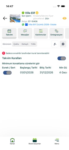 Kiralama Takvimi iPhone screenshot 5