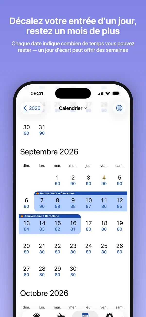 Screenshot #2 pour Schengen Calculator 90/180